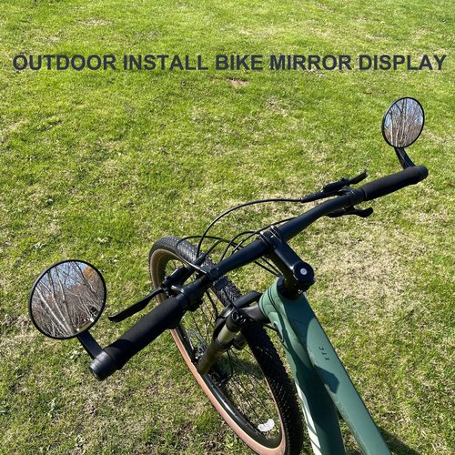 Bike Mirrors Handlebar End Mount, Rotatable And Adjustable Shockproof ebike mirror Wide Angle Bicycle Handlebars End Safe Clear E-Bike Glass Rear View Mirrors