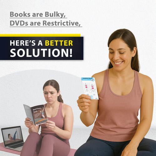 Flexies Wall Pilates Workouts For Women - 58 Exercise Cards with Wall Pilates Workout Postures, Instructions & Breathing Tips | Free Ring & Dry-Erase Marker to Create a Customize pilates at home Exercise Chart