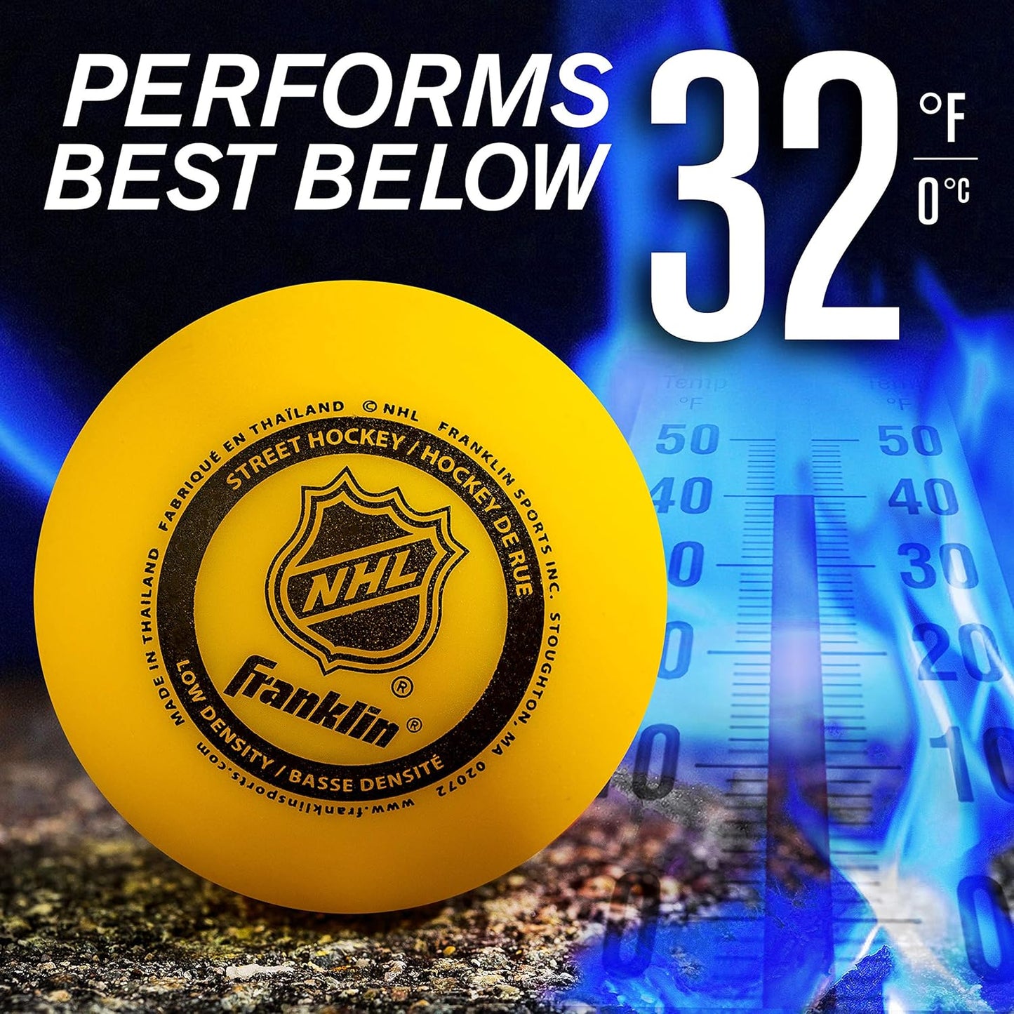 Official Size Franklin Sports NHL Street Hockey Balls | No Bounce | Assorted Colors