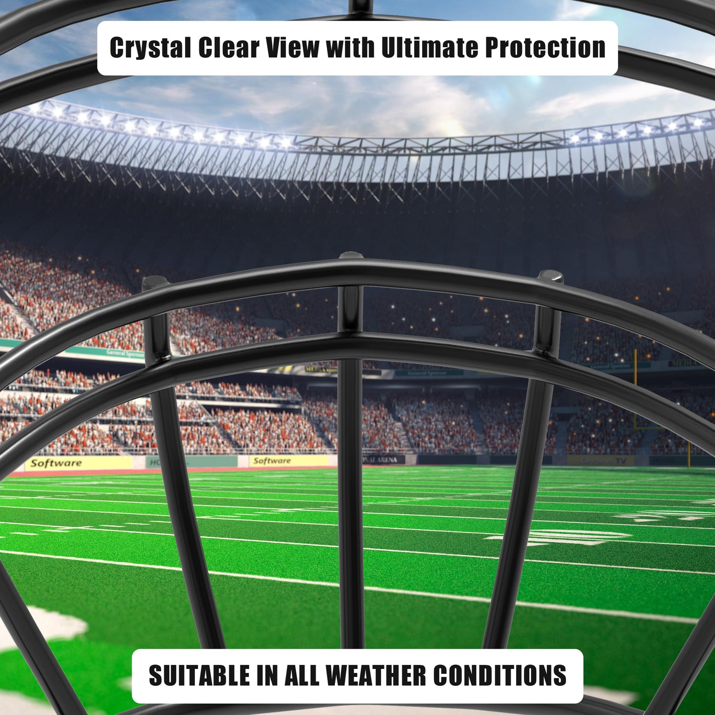 JONSTYN Football Visor with Anti-Fog Clear Shield, 15 Stickers & Storage Bag | Scratch-Resistant, Polycarbonate, Anti-Reflective, Durable & Easy to Install | Universal Fit for Youth & Adult Helmets