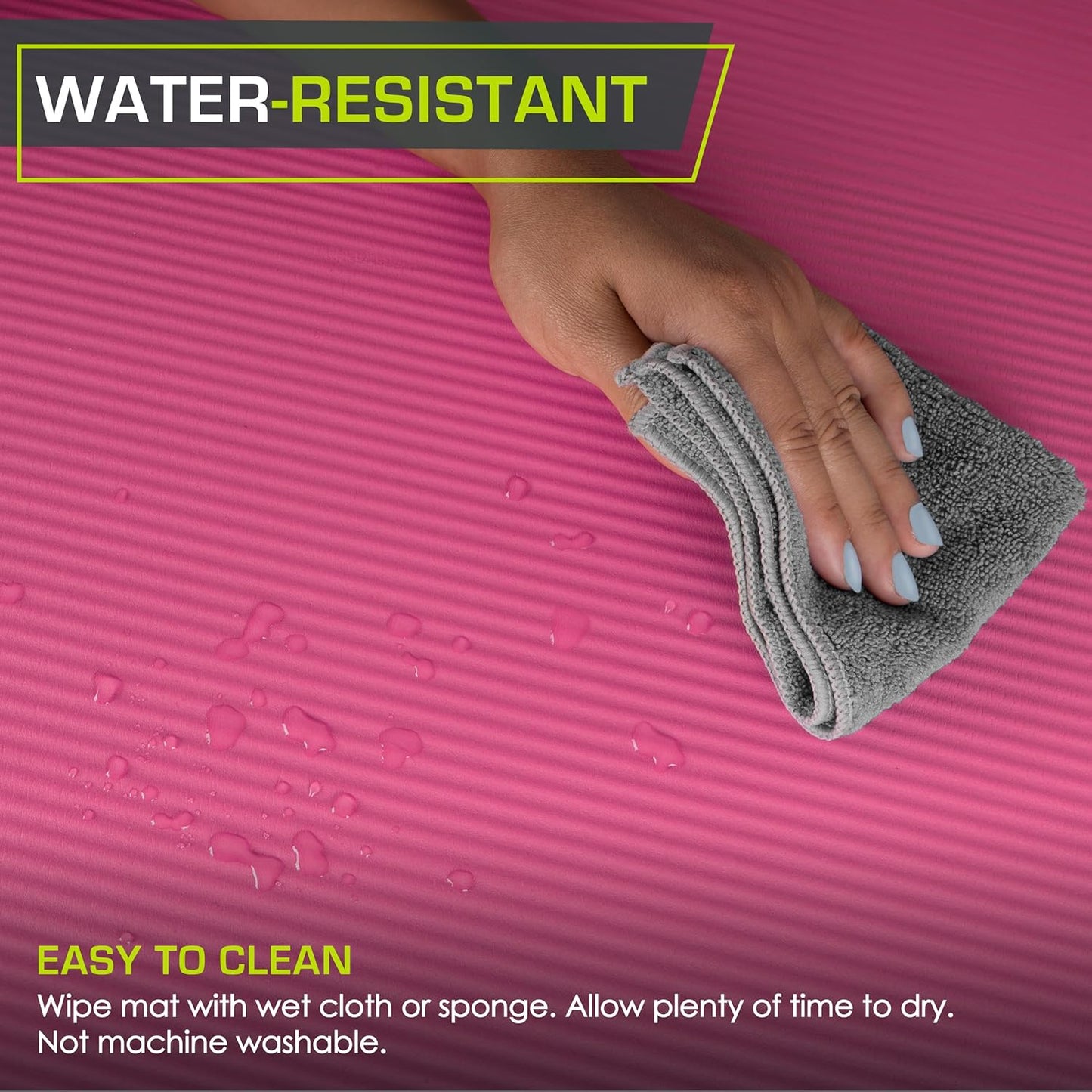 Extra Thick ½” Yoga & Pilates Mat - 71” High Density Foam with Carrying Strap