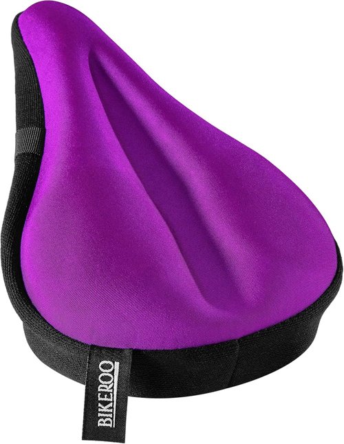 Bikeroo Comfort Bike Seat Cushion - Padded Gel Cover for Exercise, Mountain & Road Bikes, Universal Fit for Peloton & Stationary Bikes