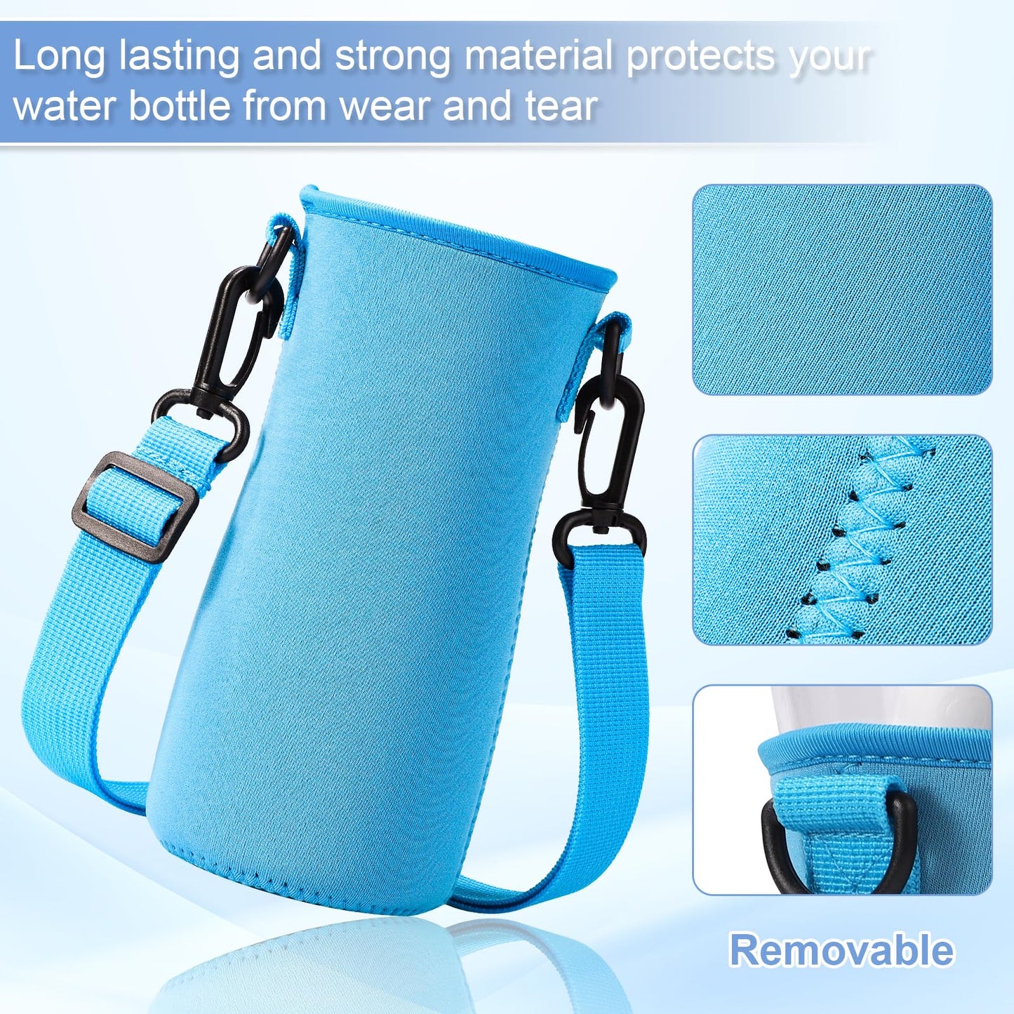 2pcs Water Bottle Sleeve, Water Bottle Replacement Cover with Adjustable Rope Bottle Boot Cup Holder Water Bottle Accessories for Cirkul (Blue)