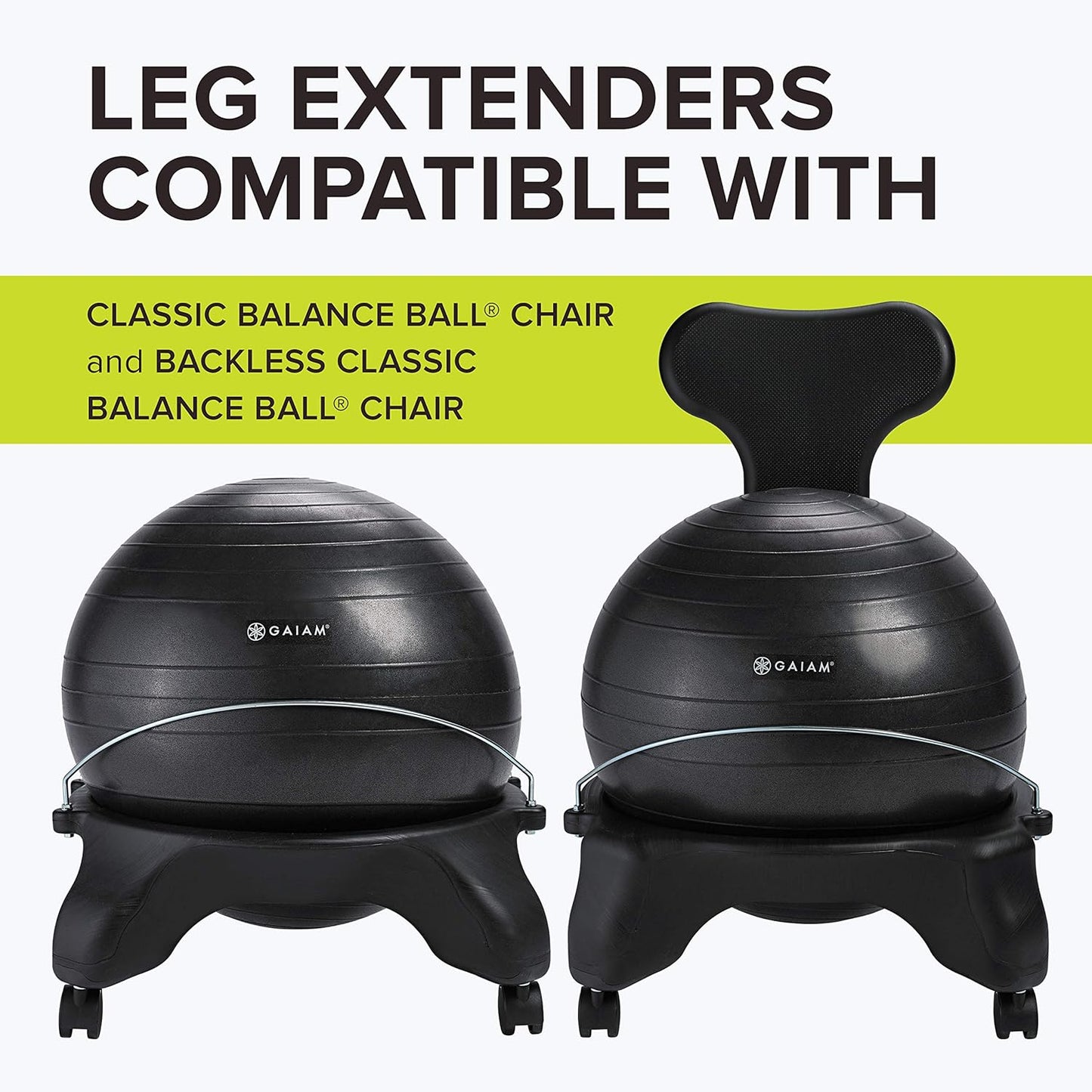 Gaiam Classic Balance Ball Chair Leg Extenders (Only Compatible with Classic Chair & Classic Backless Chair)