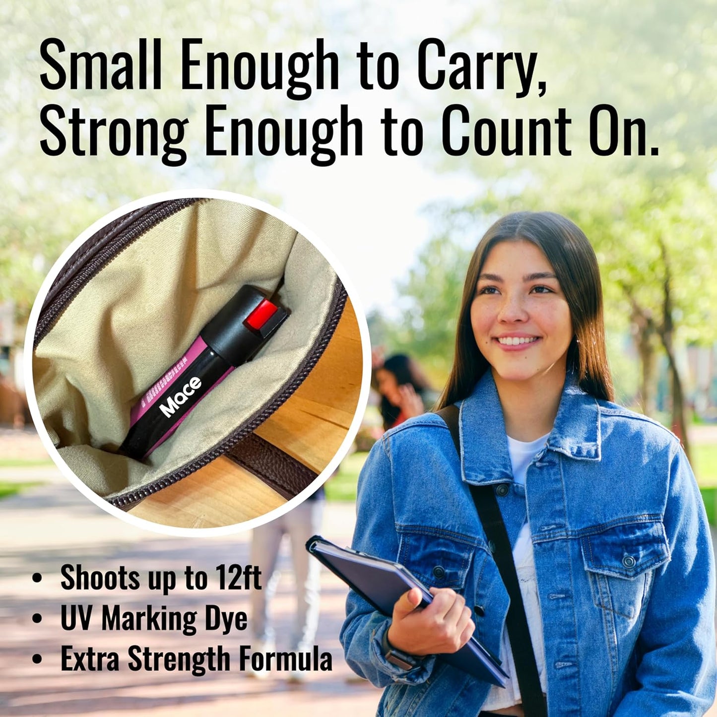 Mace Pepper Spray - Twist Lock & Hardcase Model, Max Strength 10% OC Formula, Long Lasting UV Dye, Self Defense Pepper Spray for Women & Men