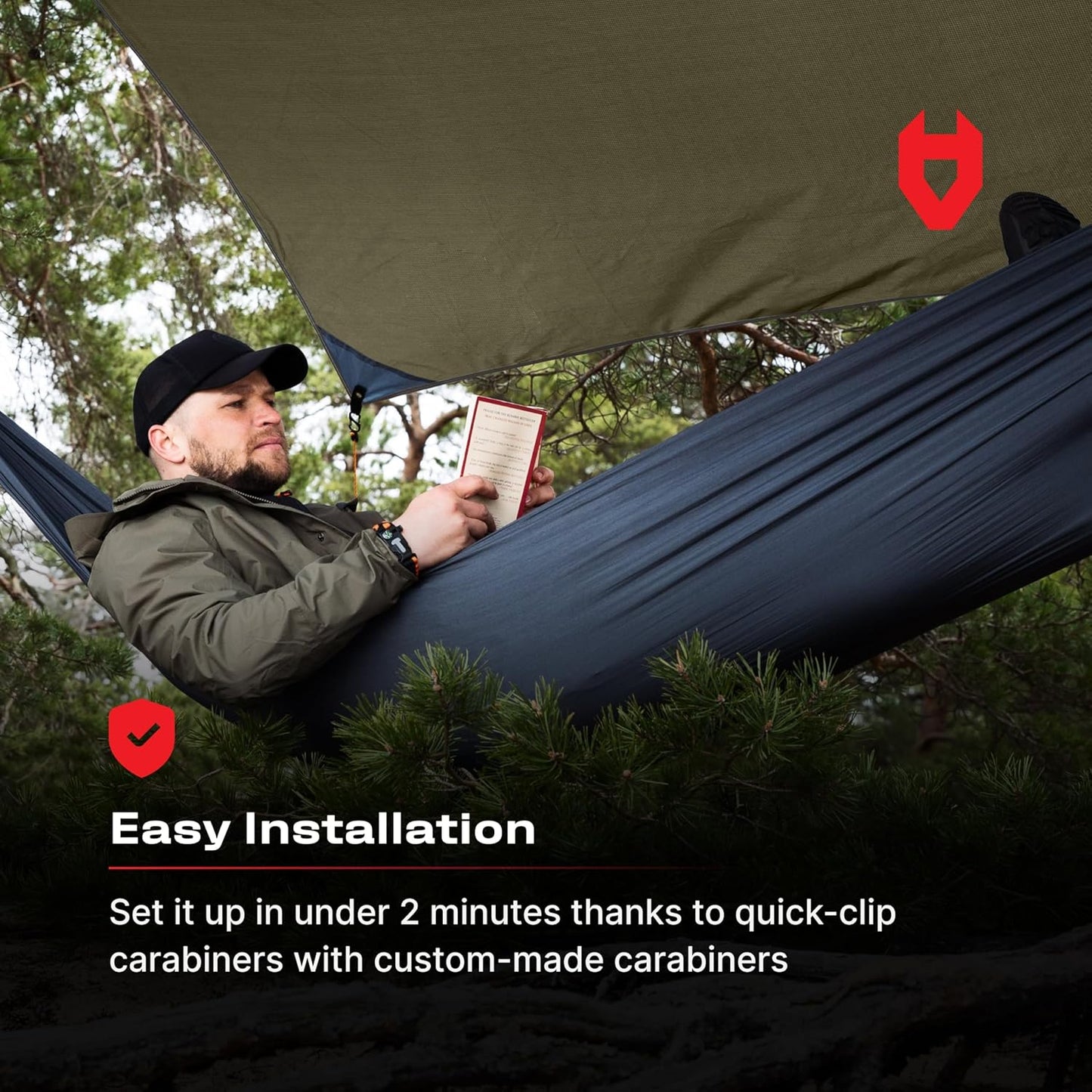 Rain Fly12x10 Lightweight Survival Camping Tarp; 100% Waterproof; Makes a Great Backpacking Tarp or Hammock Shelter; Comes in Multiple Colors, Survival Bracelet Included; Grey