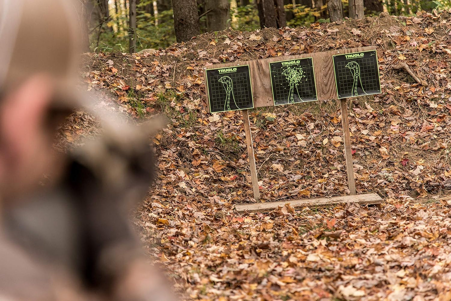TRUGLO Bright Thru-See Splatter Florescent Self-Adhesive High-Visible Turkey Hunting Targets 12X12 with Increased Target Life, Available in 6-12-Pack Options