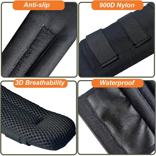 PQEUGOA 2 Pack Shoulder Strap Pads for Backpack & Tactical Vest - Width Up to 3.1" -Black