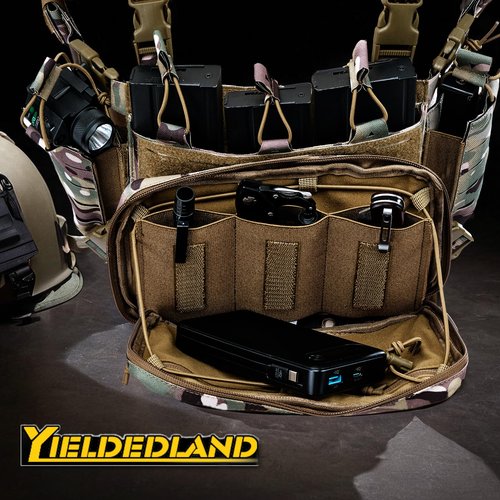 YIELDEDLAND One-Size 1000D Lightweight Tactical Chest Rig with Mag Pouches, Shell Holders, Wing Pouches for Outdoors