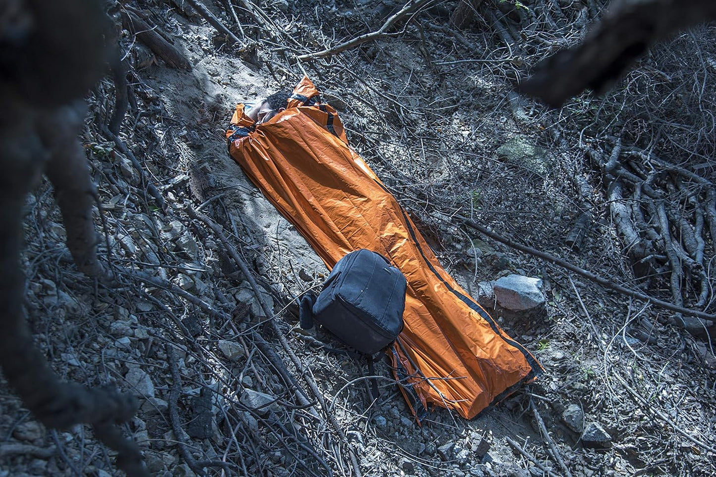 SE Survivor Series Orange Emergency Sleeping Bags with Drawstring Carrying Bags (2-Pack) - EB122OR-2