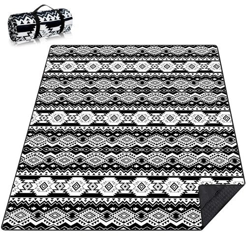 hswosnas Picnic Blankets Beach Blanket 80" X 60" Extra Large Waterproof Camping Blankets Portable Outdoor Mat 3-Layer Blanket for Beach, Hiking, Park, Music Festival, Grass Lawn,Travel