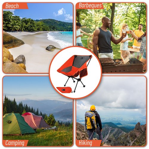 Hummbie Portable Camping Chair - Light Weight Folding Chair with Compact Design for Camping, Backpacking, Hiking, Fishing, Beach or Any Other Outdoor Adventures