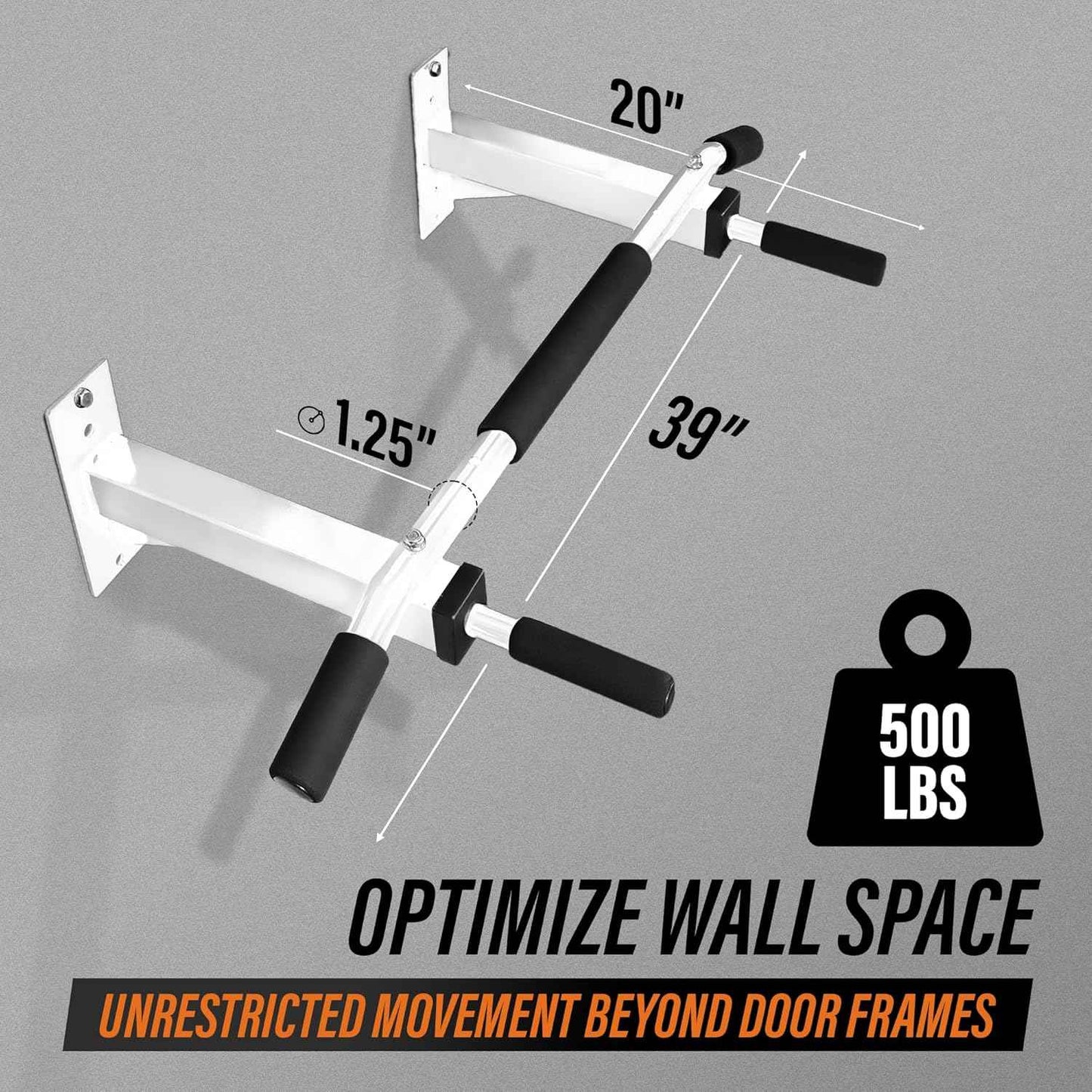 Wall Mounted Pull Up Bar - Multifunctional Home Gym Strength Training Equipment