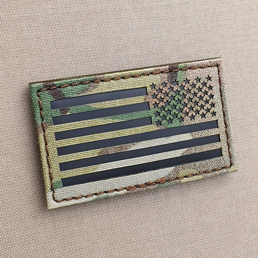 mult1cam Infrared IR USA American Reversed Flag 3.5x2 IFF Tactical Morale Fastener Patch (Multicam)