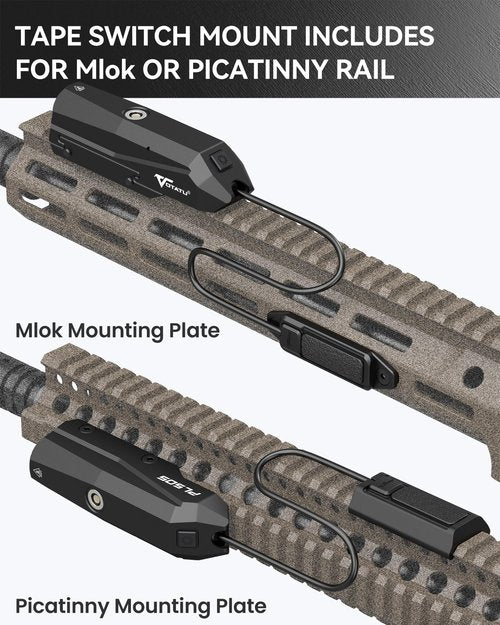 VOTATU PL50S 1450 Lumens Weapon Light with Pressure Switch, Rechargeable Picatinny Flashlight for Rifle, Magnetic USB Rechargeable, Tactical High/Low Modes