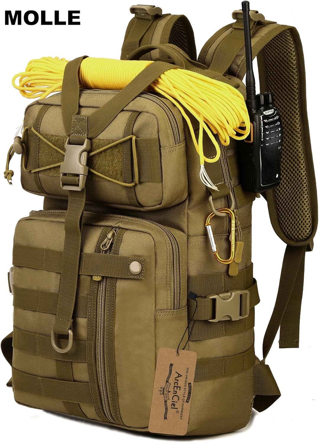 ArcEnCiel Hydration Pack Motorcycle Backpack Tactical Bag with Patch without Waterbladder