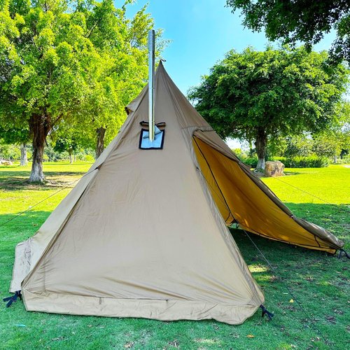 TAISOCA DIY Stove Jack 7.9 * 9inch Hot Tent Stove Jack Stove Jack Kit for Tent Outdoor Stove Jack with Rain Flap