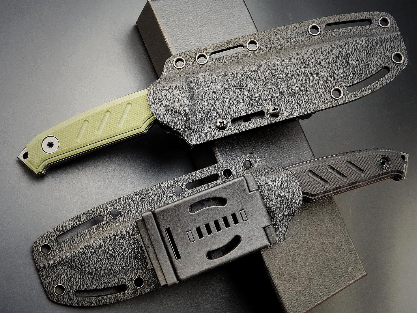 Eafengrow EF129 Fixed Blade Knife, DC53 Steel Tanto Blade,G10 Handle Full Tang Fixed Knifes Straight Knife for Camping Hunting Adventure Survival and EDC Tool(Army Green)
