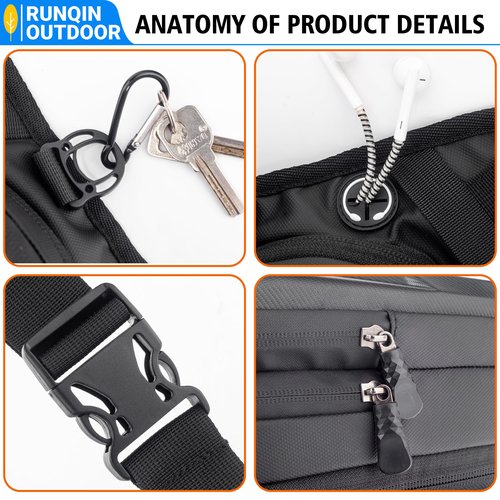 Motorcycle Waist Drop Leg Bag - Expandable Big Capacity Druable & Waterproof Tactical Fanny Pack, Multi-Pocket Storage Hip Thigh Bag for Cycling Hiking Climbing, Men and women