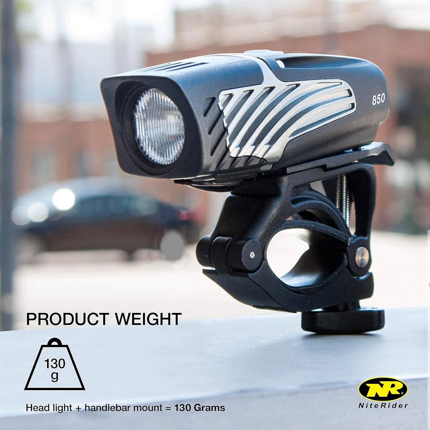 NiteRider Lumina Micro 850 Front Bike Light LED USB Rechargeable Water Resistant Mountain Road Commuting City Urban Cycling Safety Flashlight, Black, 6783