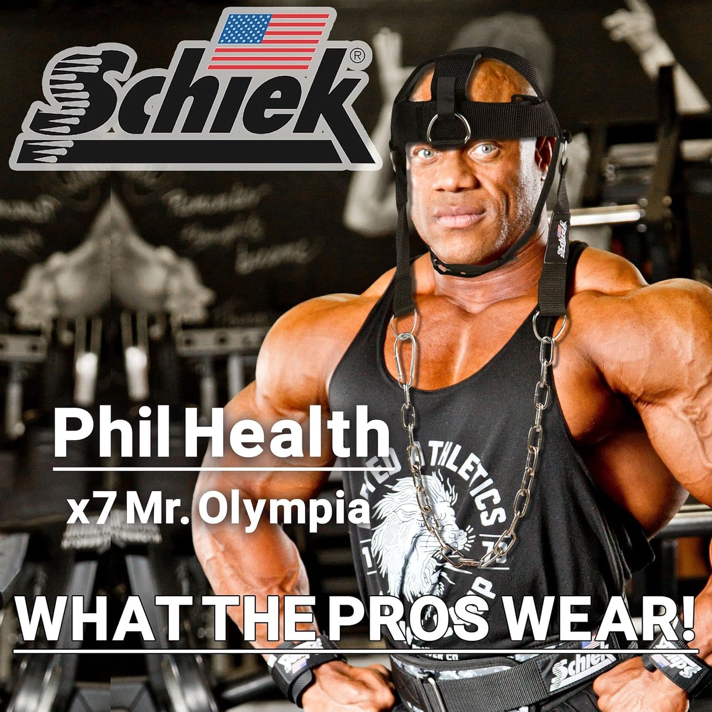 Adjustable Head Harness for Strength Training - Schiek Sports Model 1500-H, Black