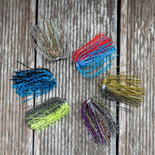 UNYLE Silicone Jig Skirts, 10 Bundles Bass Fishing Jigs Spinnerbait Skirts Replacement, Fishing Lure Skirt for Squid Jig Spoon Blade Buzzbaits Spinner Bait