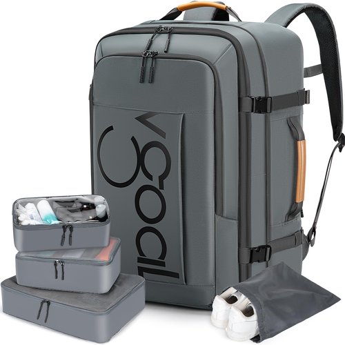 VGOAL Carry On Backpack, Travel Backpack Expandable with Packing Cubes, Weekender Backpack for Men Women (FG6318)