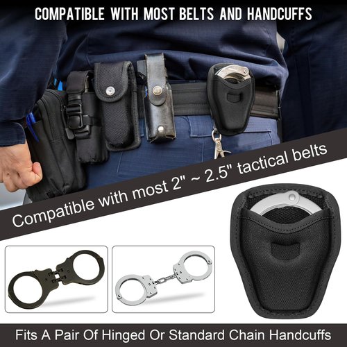 Open Top Handcuff Holder. Handcuff Case, Trusted Gear for Law Enforcement Professionals. Secure Attachment for Duty Belts. Fits Standard Chain Or Hinge Handcuffs. Quick Access to The Handcuffs.