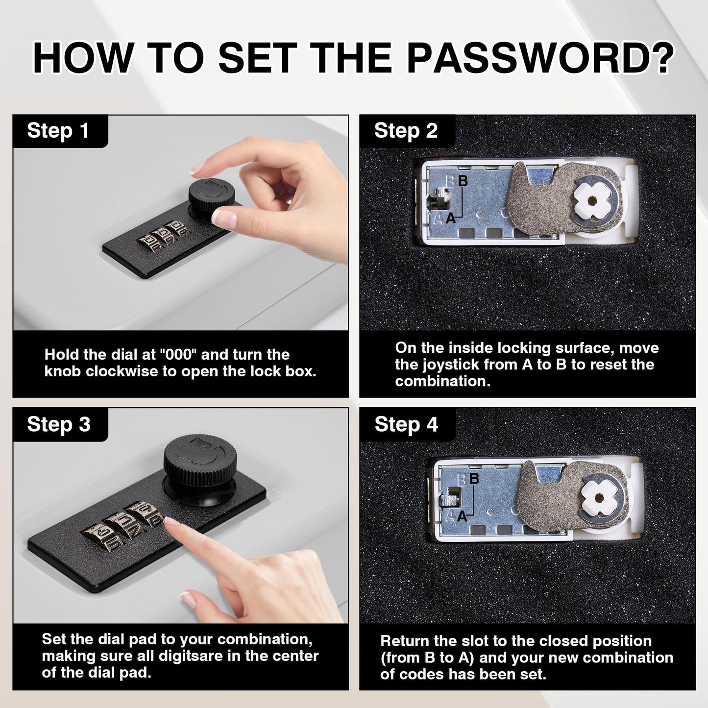 Arvilon Gun Safe, Car Gun Safe for Handgun with Combination Lock, Pistols safe Lock Box for Handgun, 11.4"x 7.5"x 2.5" Portable Hand Gun Safe Lock Box for Car, Home, Travel, Gray