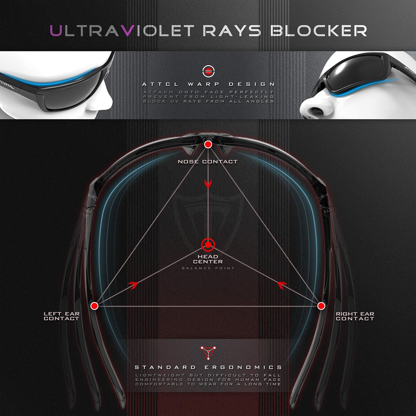 ATTCL Bundle Polarized Wrap Sunglasses For Men+Night Driving Glasses for men:(5001-Silver)+(5001-Night Driving Glasses)