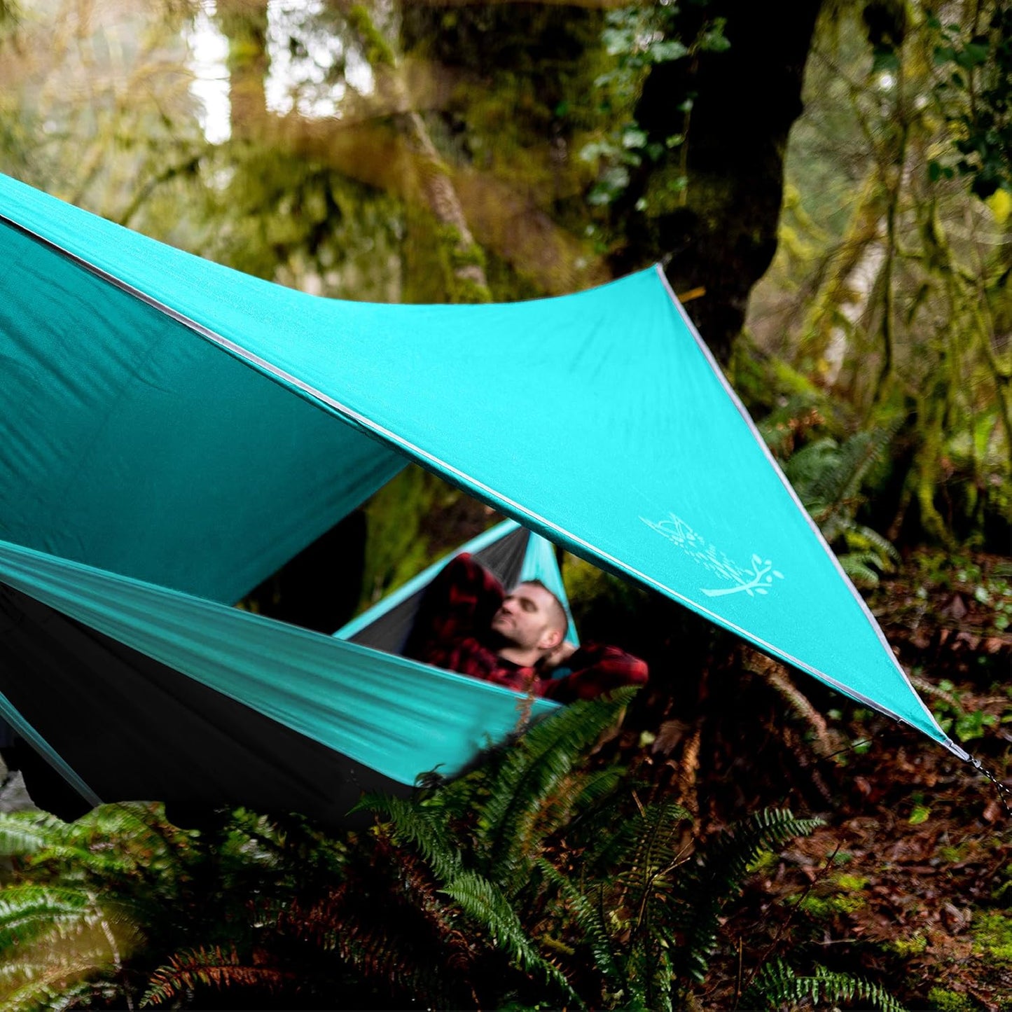 Wise Owl Outfitters Hammock Rain Fly – Waterproof Camping Tarp Cover with Tent Stakes & Carry Bag, Ultralight Shelter for Backpacking & Outdoor Shade