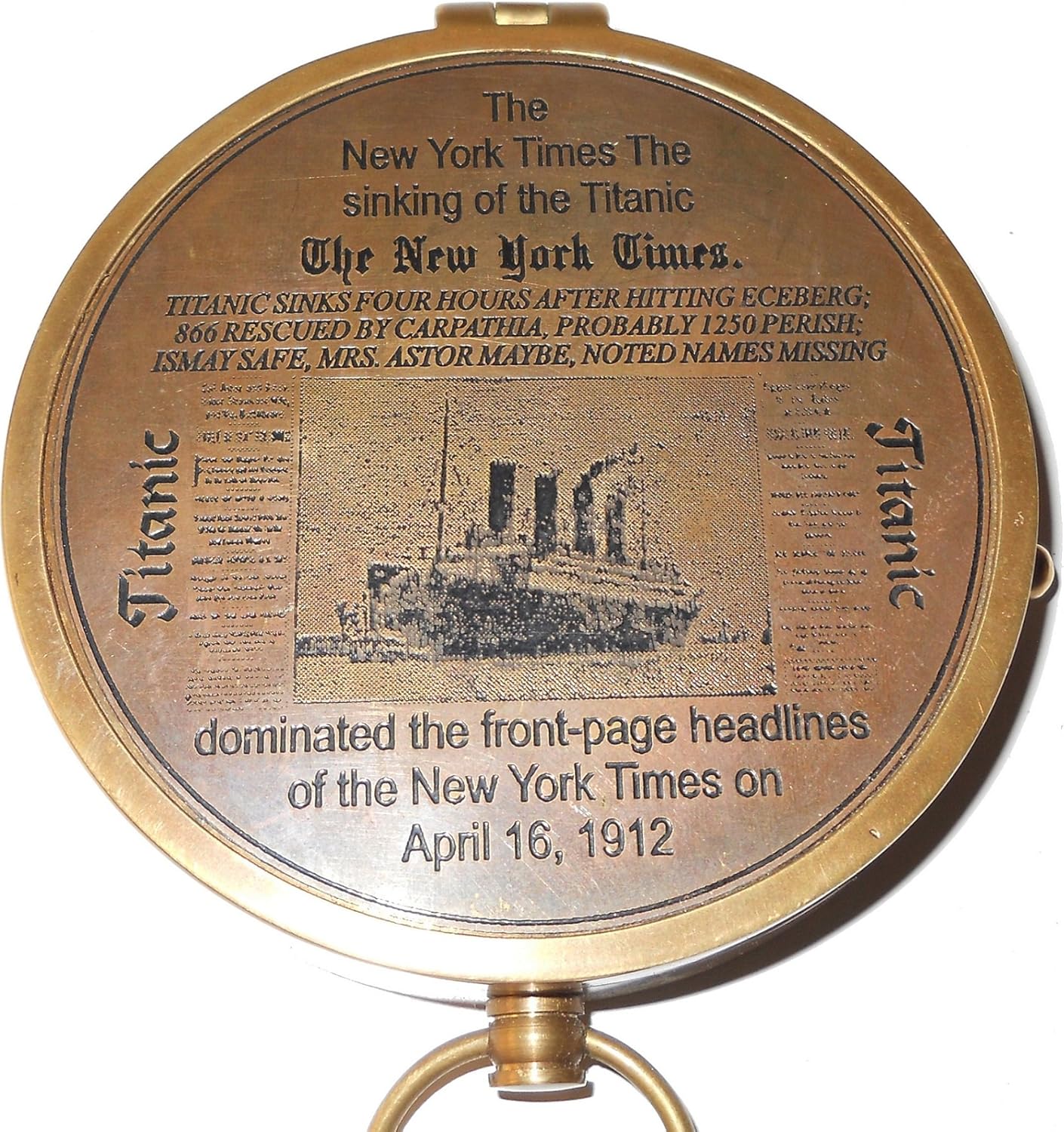 Authentic Antique Titanic Compass - Vintage Brass Finish Nautical Gift for Collectors