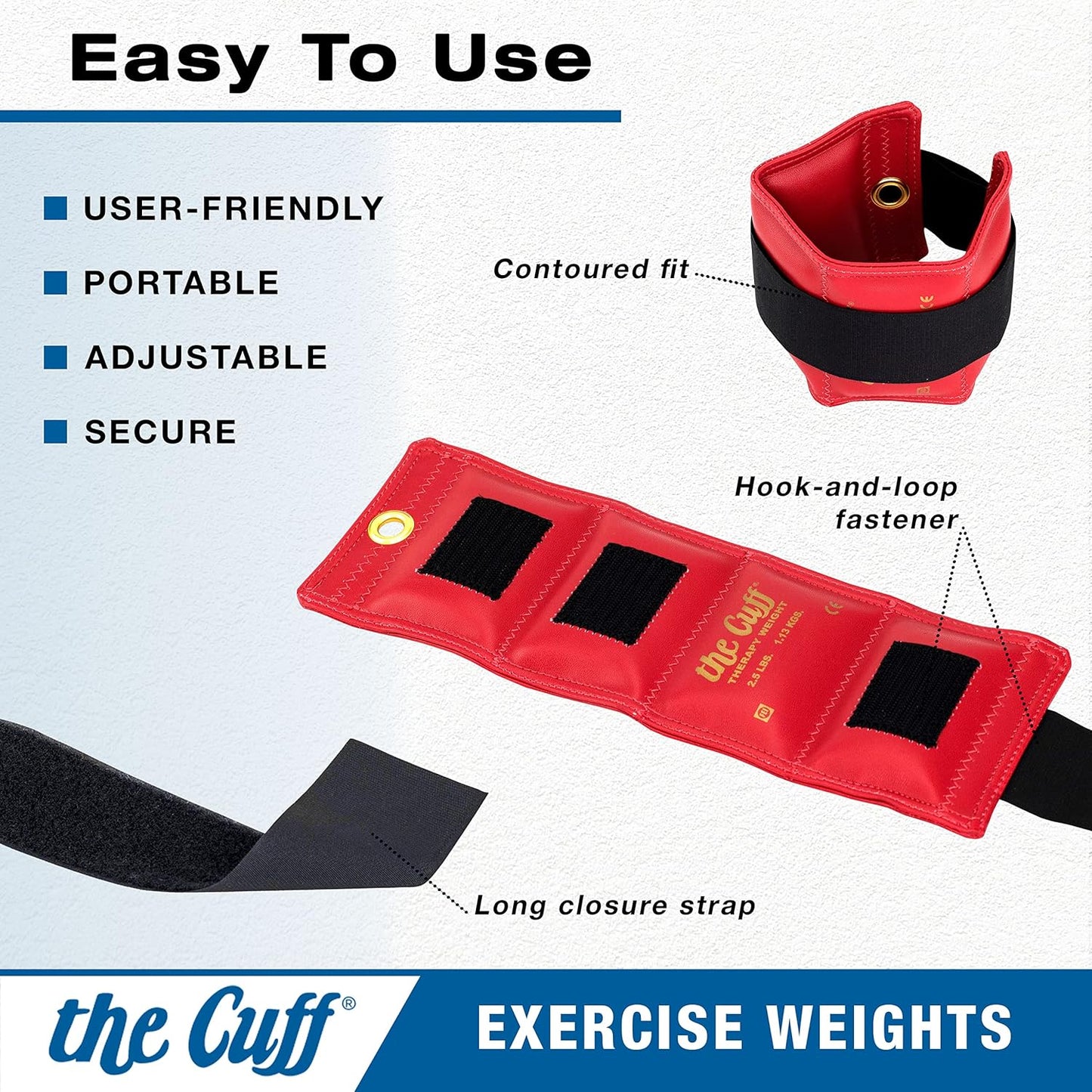The Cuff Original Adjustable Ankle and Wrist Weight for Yoga, Dance, Running, Cardio, Aerobics, Toning, and Physical Therapy.