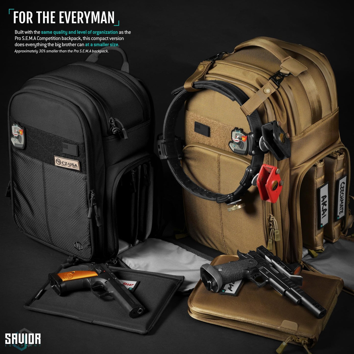 Savior Equipment SEMA Compact Tactical Range Pistol Backpack w/ 3 Gun Rug Sleeve