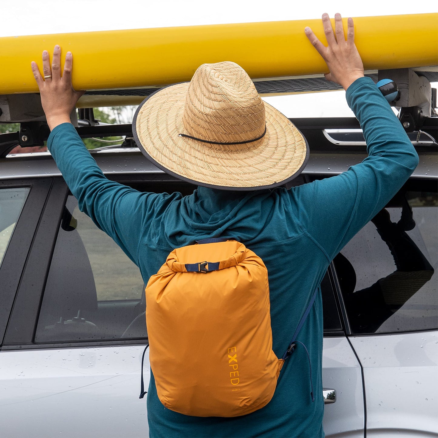 Exped Splash 15 Backpack | Extremely Versatile Pack | Light & Compact Rolltop Stuff Sack | Multi-Use Waterproof Daypack, Sage, 15L