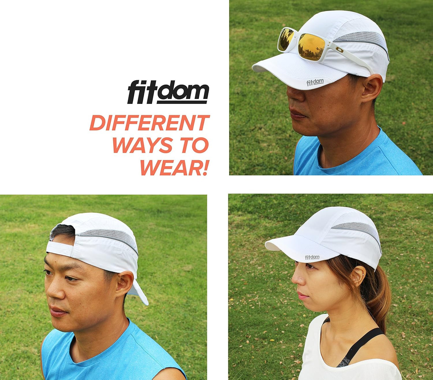 Fitdom Lightweight All Sports Cap Perfect Hat for Running, Hiking, Tennis, Golf