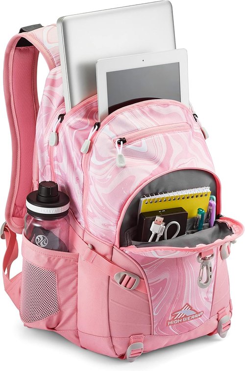 High Sierra Loop Backpack, Travel, or Work Bookbag with tablet sleeve, One Size, Black