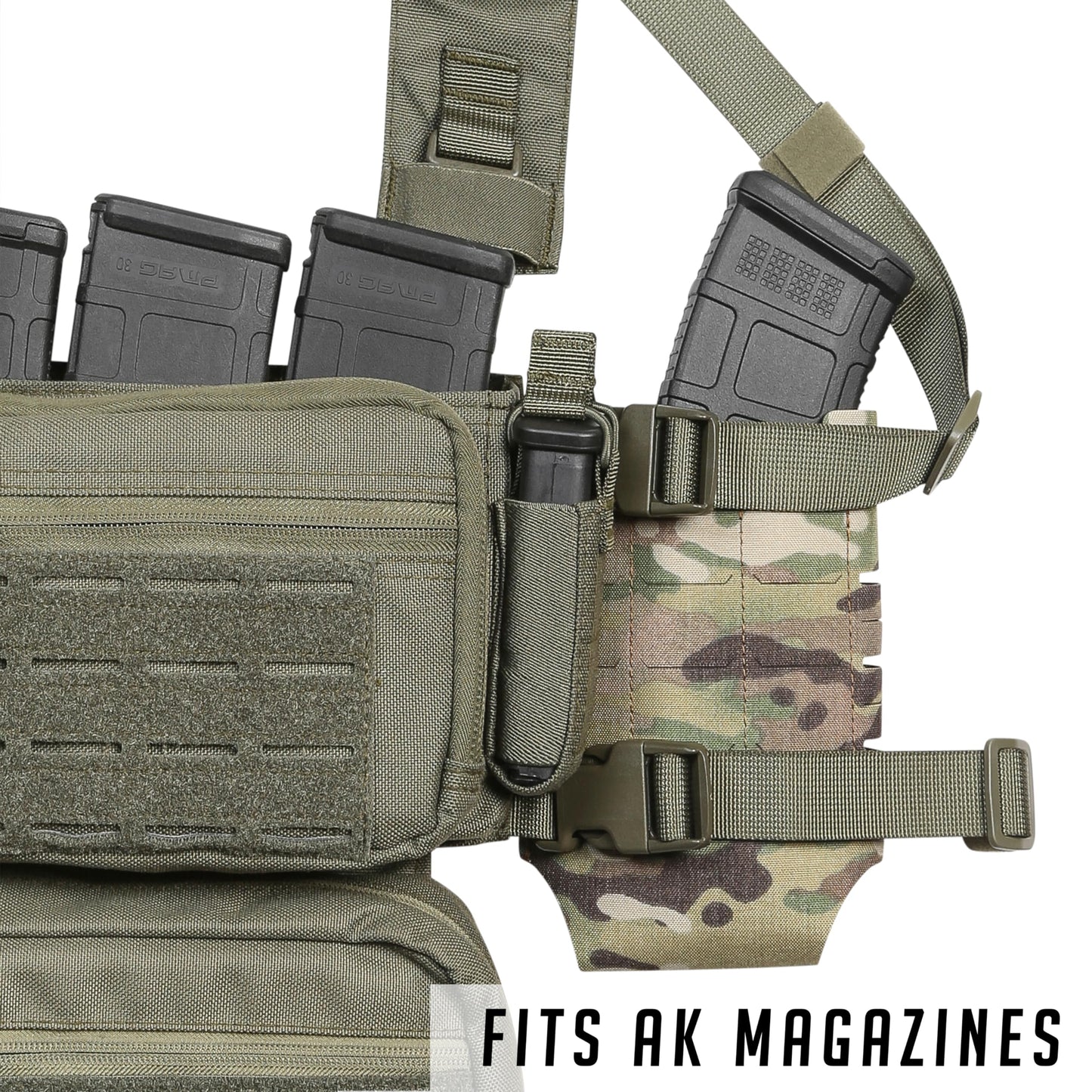 ACETAC Flex Expander Wing Pouch for Chest Rig, Compatible with Spiritus Systems Micro MK4/MK5 Haley Strategic D3CR Placard (Multicam)