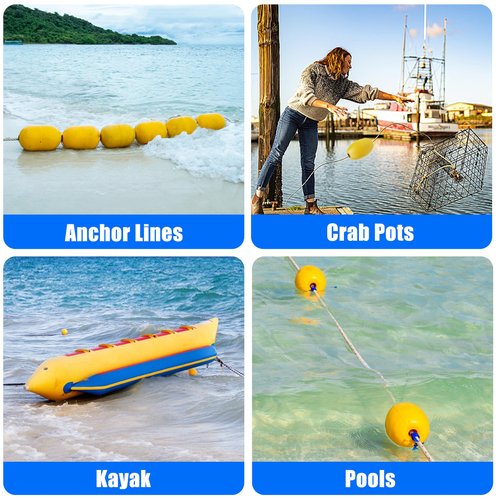 OROOTL Rope Floats Marine Buoy Float, 4/8pcs Crab Trap Floats Buoys Fishing Marker Buoy Plastic Water Buoy for Boats Pool Kayak Crabbing Dock Ski Anchor