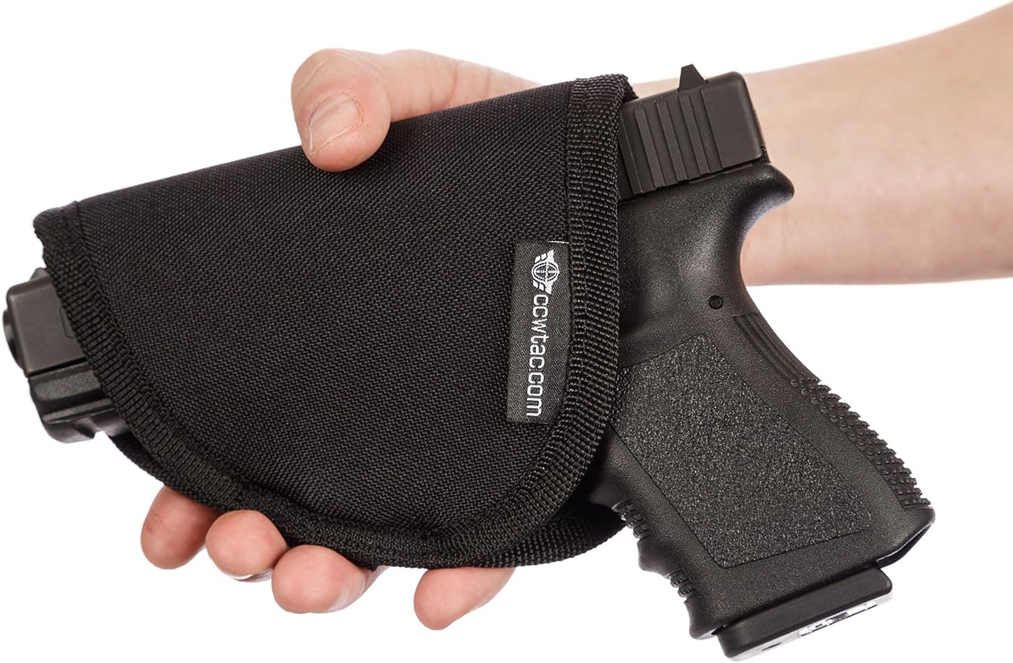 Hook & Loop Holsters for Gun Safe by CCW Tactical - Universal Heavy Duty Pistol Revolver and Accessories Storage Organizer - Mounts Inside Safe Door, Black, Choose 5-Pack or 10-Pack