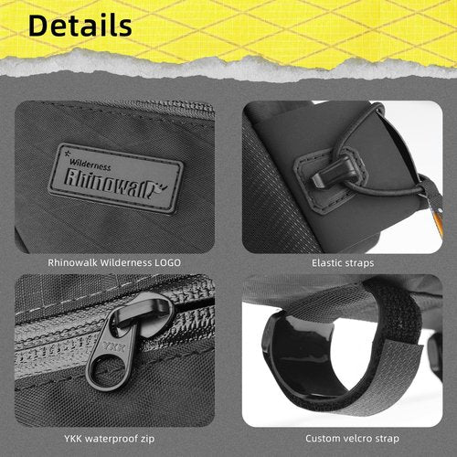 Rhinowalk Bike Top Tube Bag Bicycle Front Frame Bag Waterproof Bike Bag 1.2L with Dual Side Mesh Pockets Perfect for MTB Road Bike Cycling Commuting and Outdoor Adventures