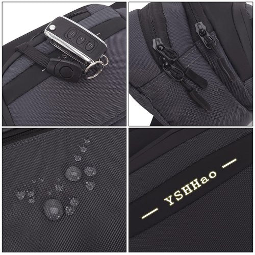 YSHHao Fanny Pack for Women Men Crossbody Bag with Large Capacity Waterproof Bum Bag with Key Holder Belt Bag with Adjustable Strap Waist Pack for Running Travel Hiking Cycling (Grey)