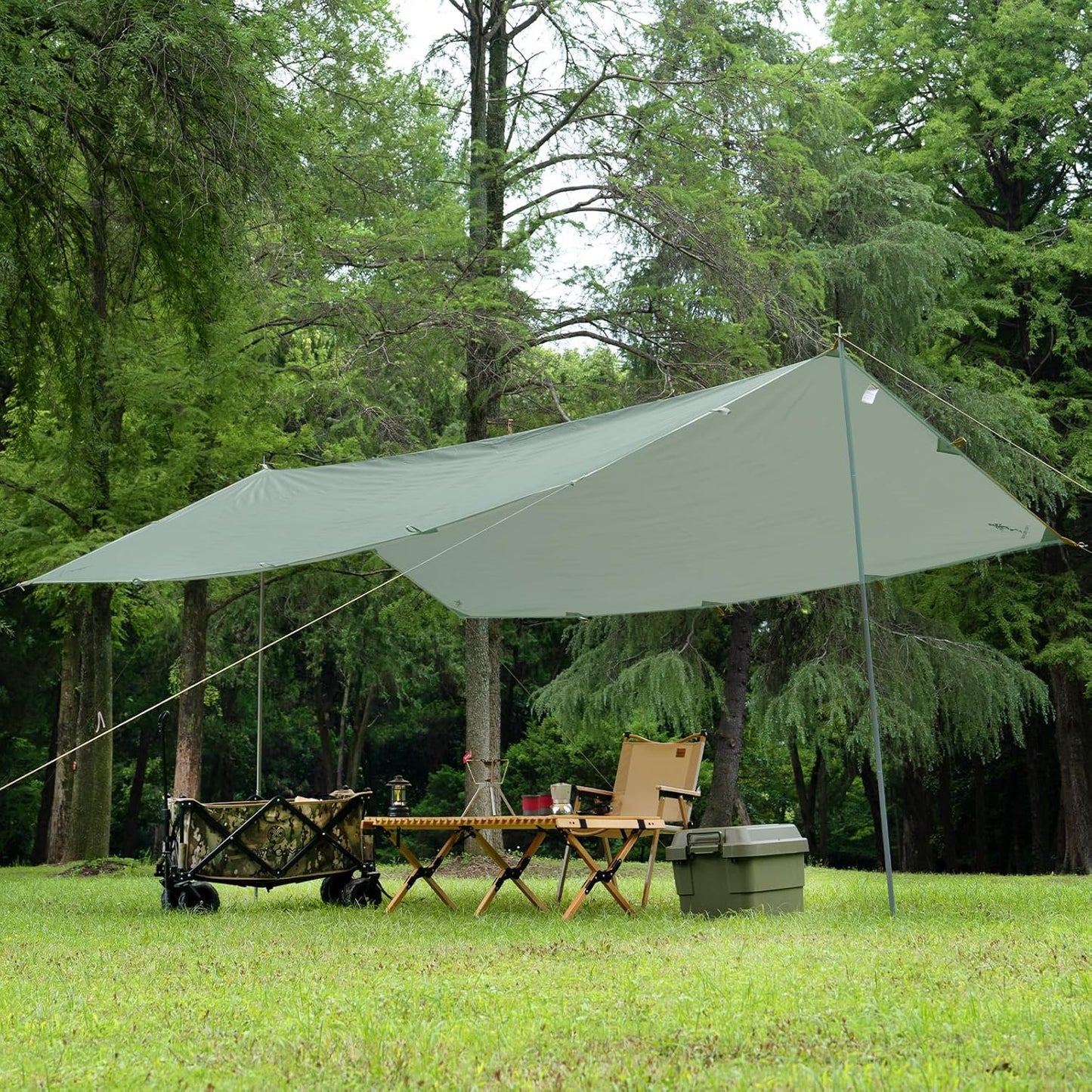 FREE SOLDIER Waterproof Portable Tarp Multifunctional Outdoor Camping Traveling Awning Backpacking Tarp Shelter Rain (Brown 10×10.5ft)