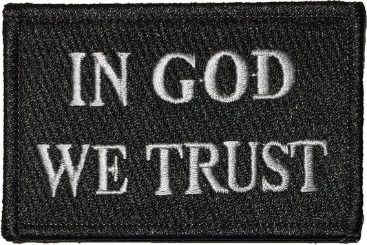 Tactical in GOD WE Trust Morale Patch 2"x3" - Black - by Ranger Return (RR-TACT-IGOD-00WE-TRST-BLCK)