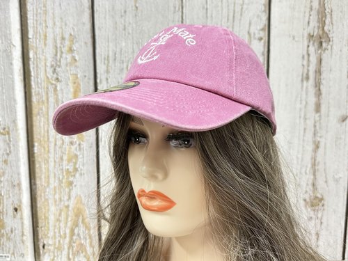 Enodtter First Mate Baseball Cap for Women, Washed Pink Nautical Marine Sailor Hats, Gift Skipper Boating Cap Embroidered Dad Hat