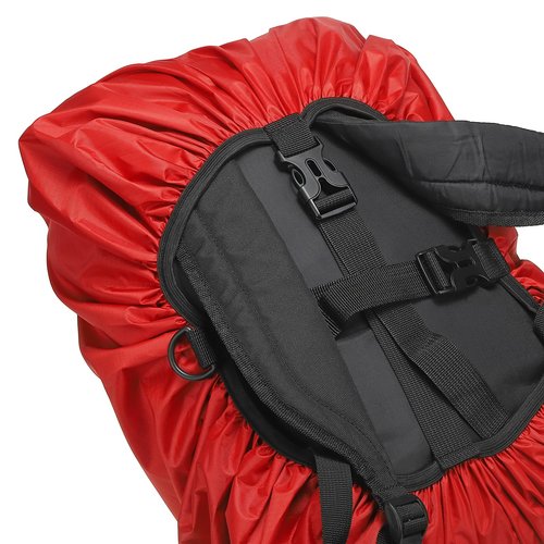 PATIKIL 45L Waterproof Backpack Rain Cover, Oxford Cloth Backpack Cover Anti-Slip Cross Buckle Straps for Hiking Camping Traveling, M, Red