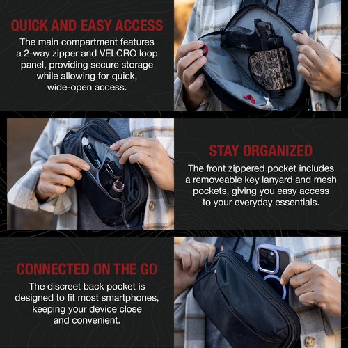 Vertx Everyday Fanny Pack 2.0, CCW Tactical Concealed Carry Waist Bag for Men and Women, Travel, Work, Outdoor, EDC Gear, It's Black - One Size