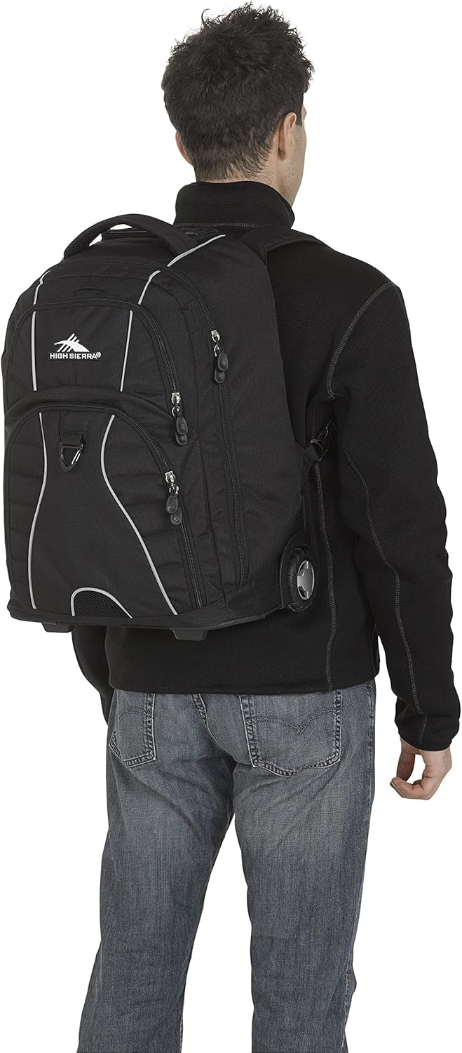 High Sierra Freewheel Wheeled Laptop Backpack, Black, One Size