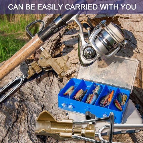 Libima 4 Pieces Fishing Rod Holders for Bank Fishing Upgraded Stainless Steel Fishing Pole Holders 360 Degree Adjustable Fishing Rod Stand for Men Father Beach Fishing Equipment Birthday Gift (Gold)