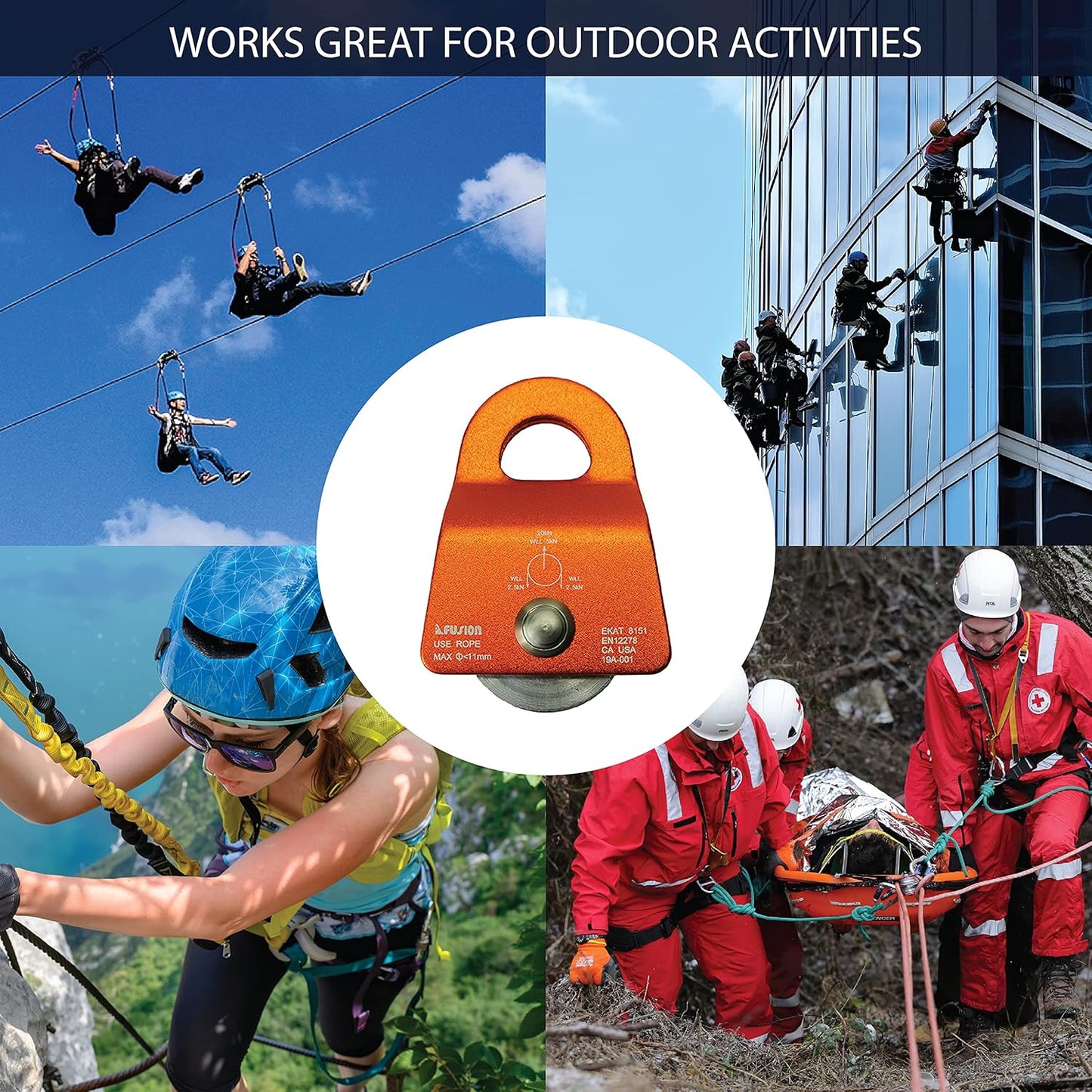 Fusion Climb Ekat Micro Aluminum Side Swing Pulley, Backyard Zipline, Trolley